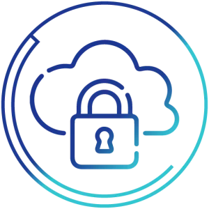Secure cloud storage icon